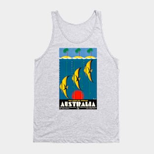 Vintage Travel Poster - Australia's Great Barrier Reef Tank Top